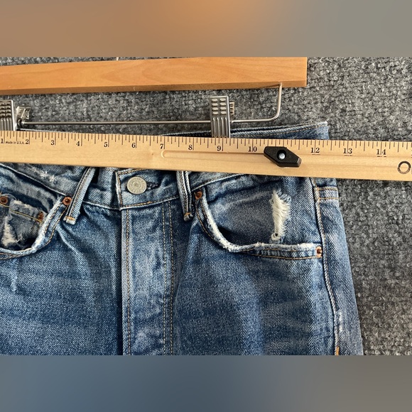 Grlfriend Karolina 26 Jeans High Rise Button Fly Skinny Destroyed Blue - Picture 3 of 8